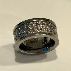 limited edition Philip Plein men's silver ring.
